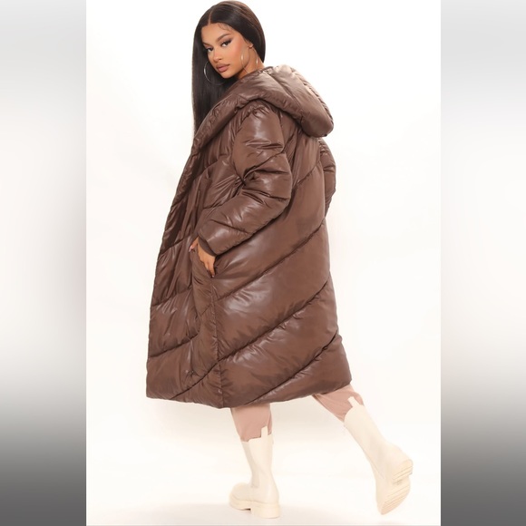 Fashion Nova Jackets & Blazers - What You Need Puffer Trench // Chocolate